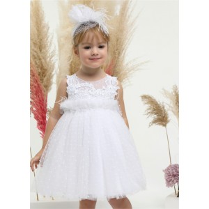 Βαπτιστικό Φόρεμα Λευκό Mi Chiamo K4518